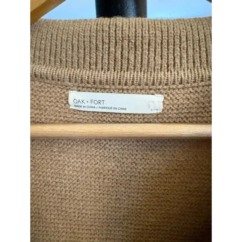 OAK + FORT Collared V Neck Cropped Sweater - Picture 4 of 7